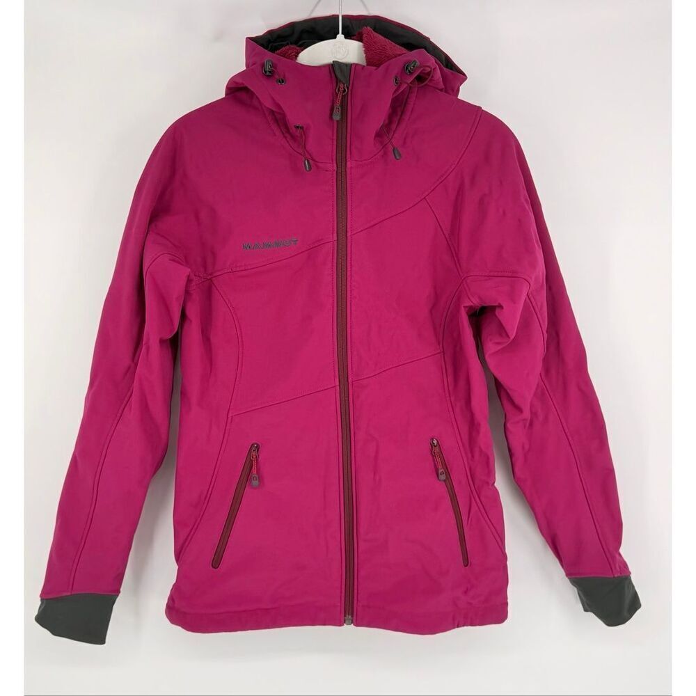 Mammut SofTech Cozy Lined Hooded Winter Jacket Soft Shell Raspberry Size XS EUC